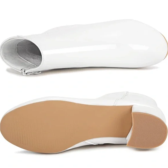 White Ankle Boots for Women - Picture 3 of 9